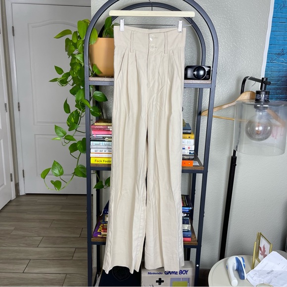 nonchalant Label Size Xs Paige Pant - Oat $311 Highwaisted Wide Leg Dress Pants - Picture 4 of 16